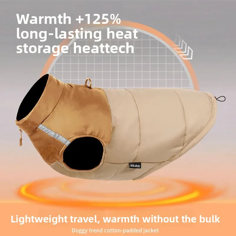 Ropa para mascotas Otoño e Invierno ropa de algodón reflectante impermeable para perros se puede remolcar ropa para perros grandes ropa para mascotas