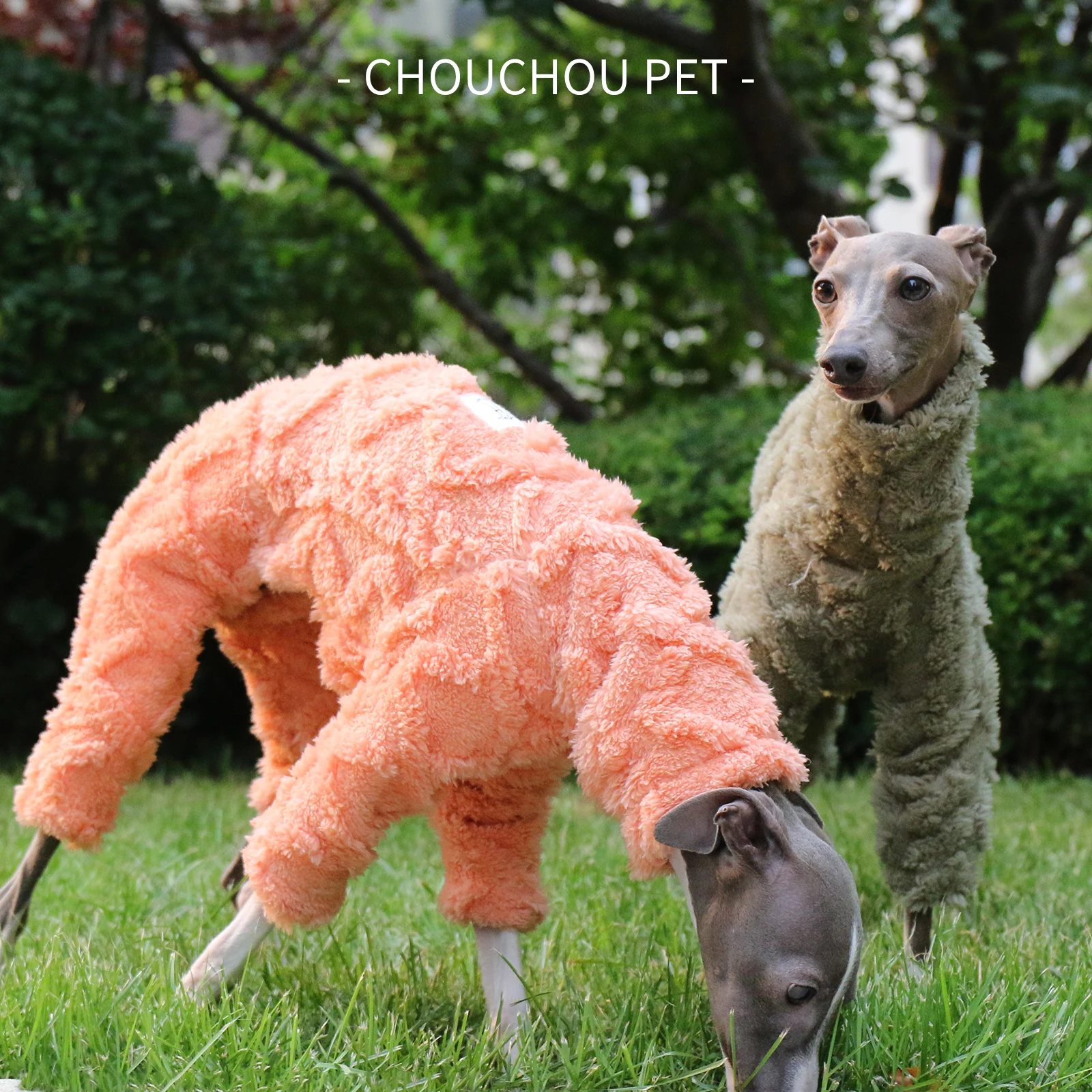 Pijamas de lana de doble cara para cachorros, ropa cálida de Galgo Italiano, ropa de cuatro patas, suave y cómoda, invierno, nuevo patrón - imagen 5