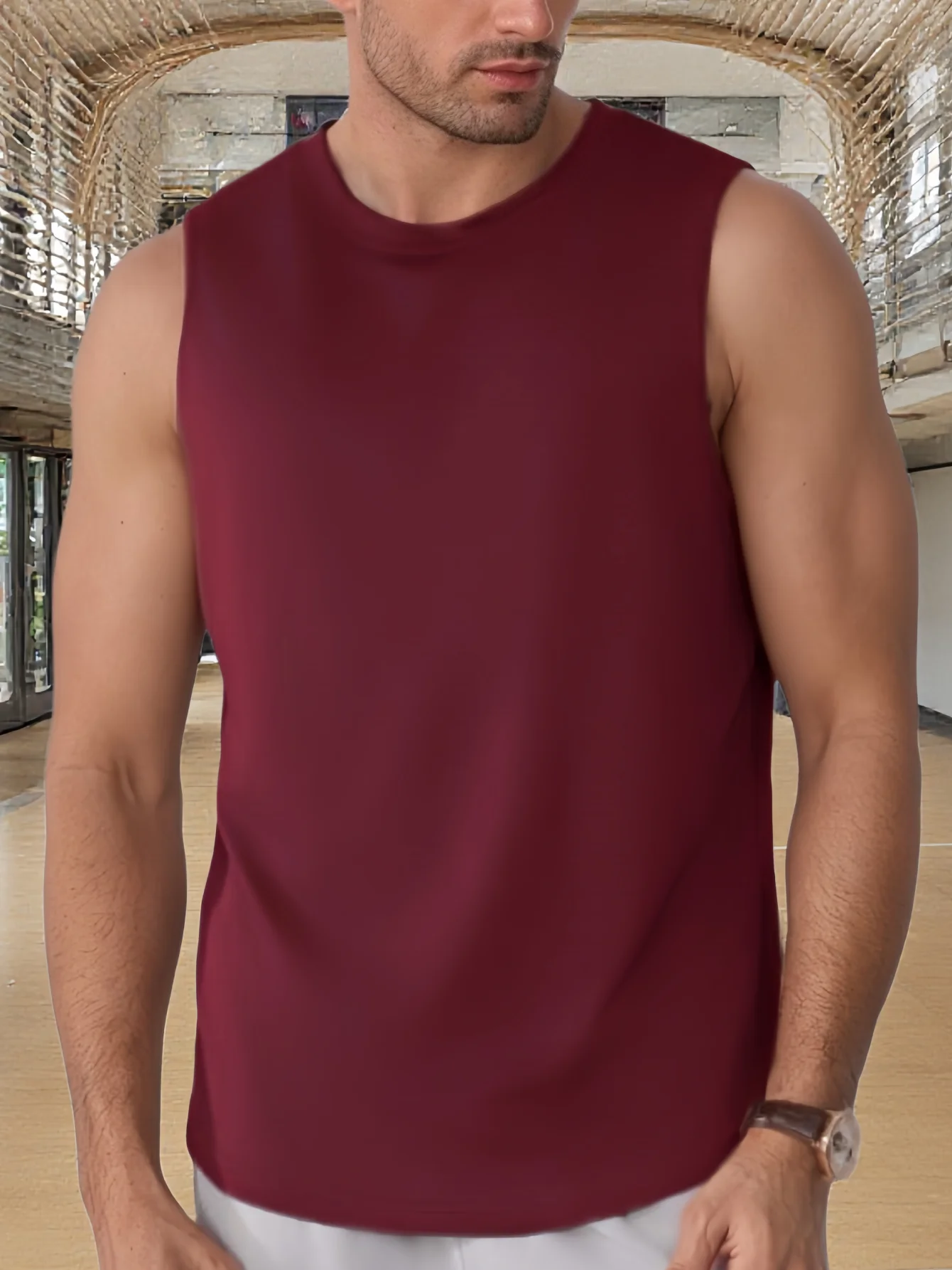 Camiseta sin mangas de verano para hombre de tamaño estándar: camiseta sin mangas de moda, ropa deportiva informal, ligera y transpirable - imagen 3