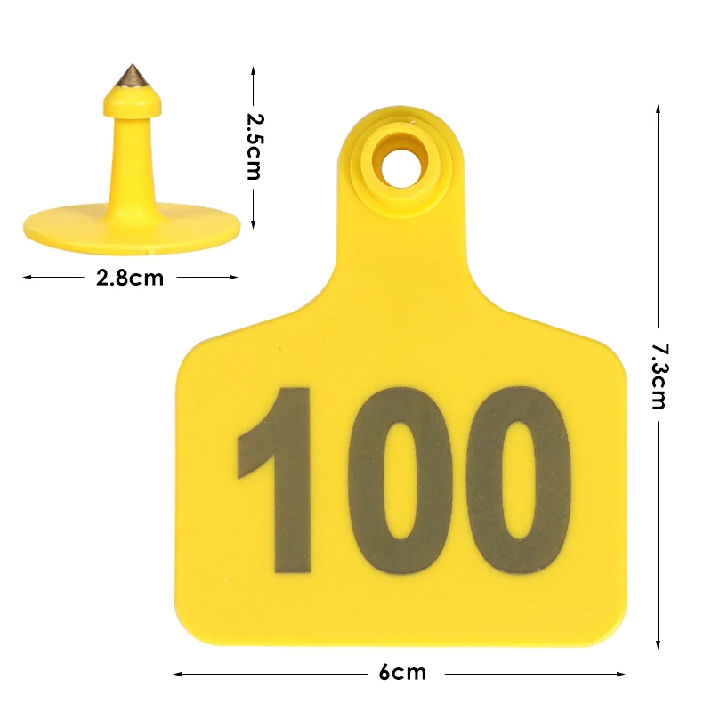 Previene la pérdida Con palabras No.001-100 Número Etiqueta de oreja de cobre Tarjeta de identificación especial para cerdos, vacas, ovejas y ganado - imagen 2