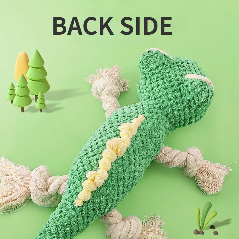 Juguete de cuerda interactiva camaleón para perro, resistente a las mordeduras, Limpieza de dientes, sonido para mascotas, accesorios para cachorros - imagen 4