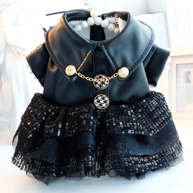 Chaqueta elegante con lentejuelas para perros y gatos – Ropa de fiesta - imagen 2