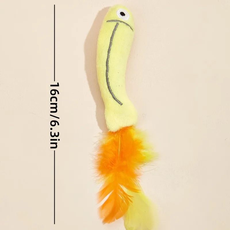 Juguete interactivo para gatos con plumas, palos de simulación, resistente a los arañazos, Limpieza de dientes - imagen 4