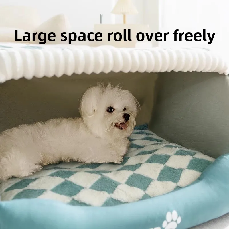 Perrera cálida de invierno, estera para dormir lavable y extraíble para perros, casa de cama, productos para dormir para mascotas, accesorios para nido, esteras para camas suaves y acogedoras - imagen 3