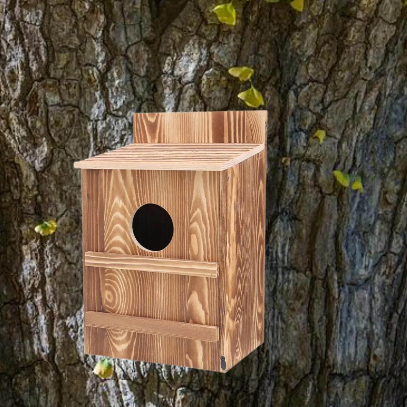 Bird House, Owl , Easy Assembly, Decorative ,Outdoor Bird Box Wood Birdhouse for Balcony Hummingbird Patio