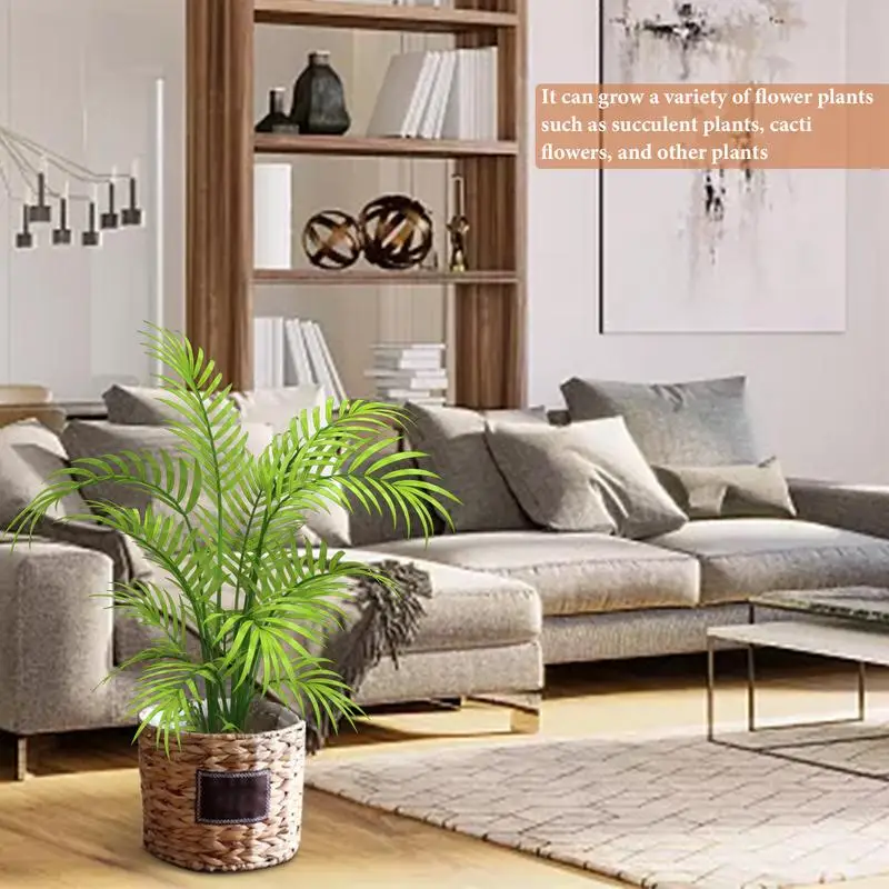 Cesta de maceta tejida a mano Natural, organizador elegante respetuoso con el medio ambiente para jardín, dormitorio y balcón - imagen 3