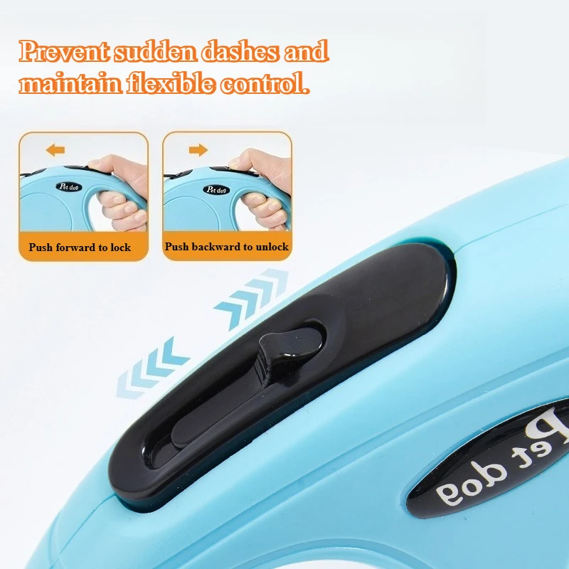 Correa retráctil para perros de 3/5m con estuche de ABS, cuerda de nailon para perros pequeños, medianos y grandes, plomo duradero para caminar para mascotas para uso en exteriores - imagen 3