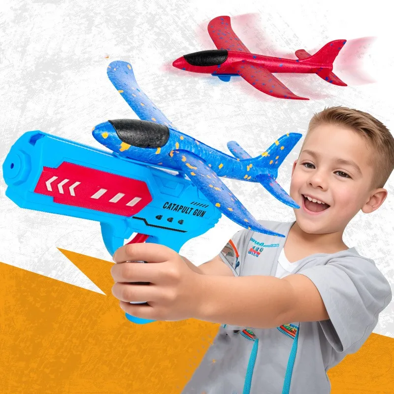 Juguete lanzador de avión de espuma para mascotas, catapulta interactiva para deportes al aire libre, juego de aviones, regalos para niños, juguetes para perros