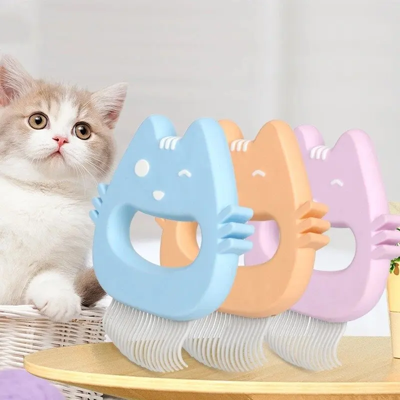 Peines para perros y gatos, cepillo removedor de pelo, herramientas de aseo para mascotas, peine de masaje para perros, cepillo con mango bonito, peine con aguja para depilación de gatos - imagen 2