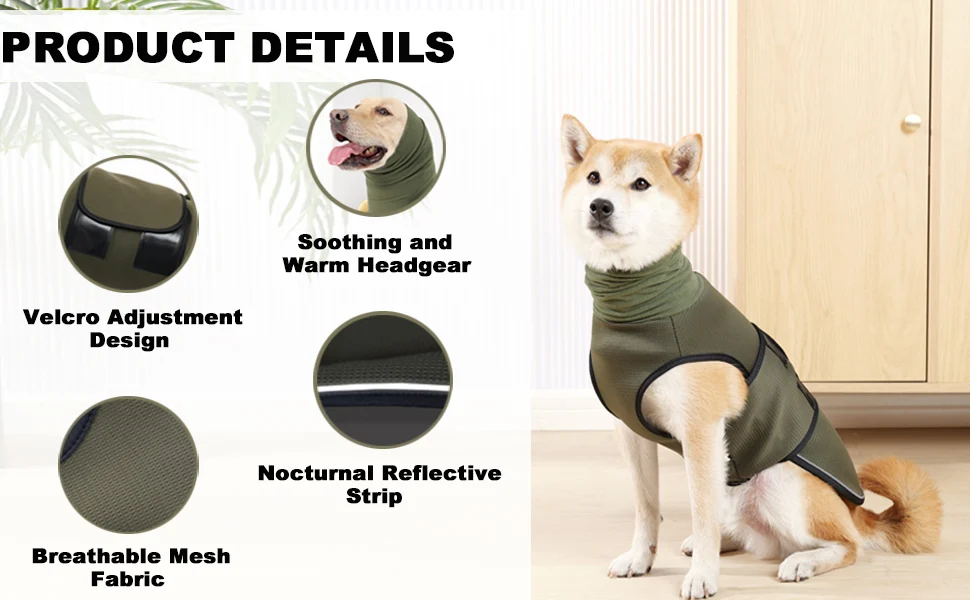 The Velcro of the shirt wraps the dog's stomach and neck, which makes them feel safer. 