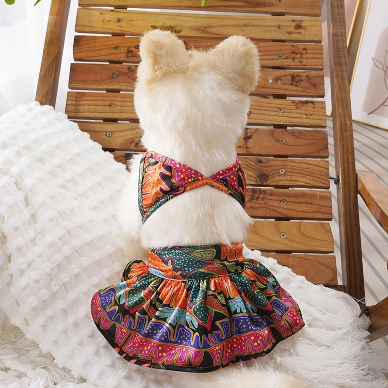 Bikini Sexy para perro, traje de baño para mascotas, ropa interior con tirantes para perros pequeños, conjunto de falda de playa, ropa para perro femenino - imagen 3