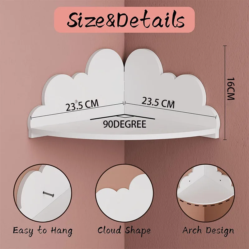 Estante de almacenamiento con forma de nube de 1-3 capas para dormitorio de niños, sala de estar, estante Triangular creativo, organizador, estante decorativo de nube para niños - imagen 5