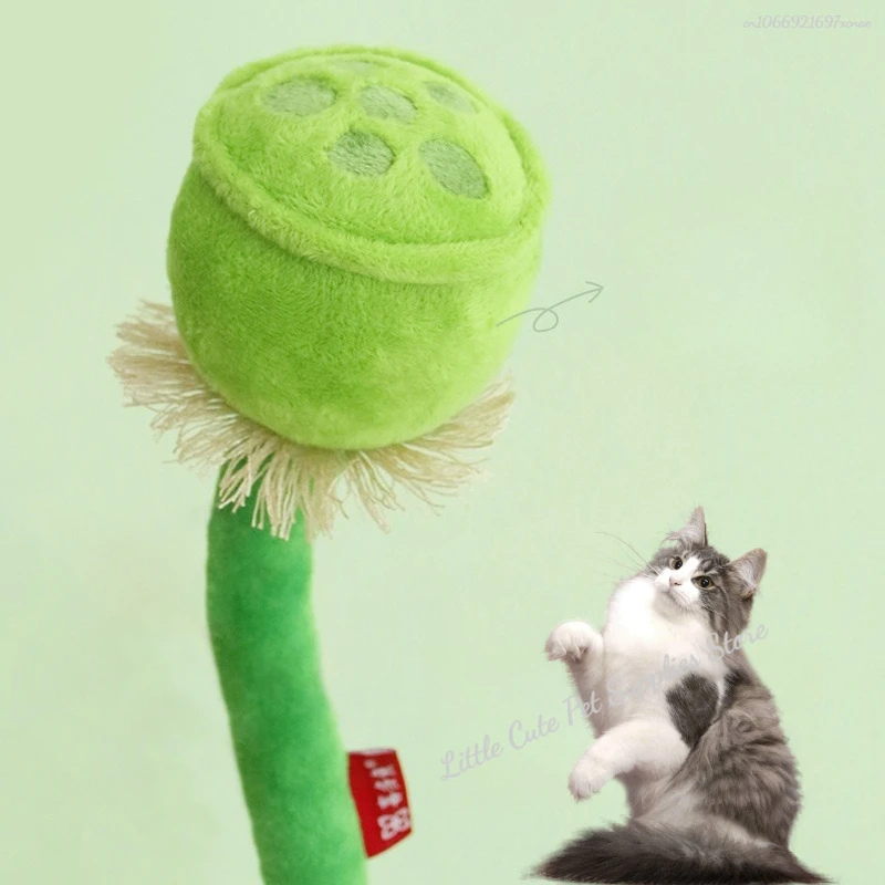Juguetes de hierba gatera para moler dientes, divertido melodía de loto, juguete interactivo de peluche para gatos, gatito, juguete para masticar, garras, mordedura del pulgar, gato para gatos - imagen 3