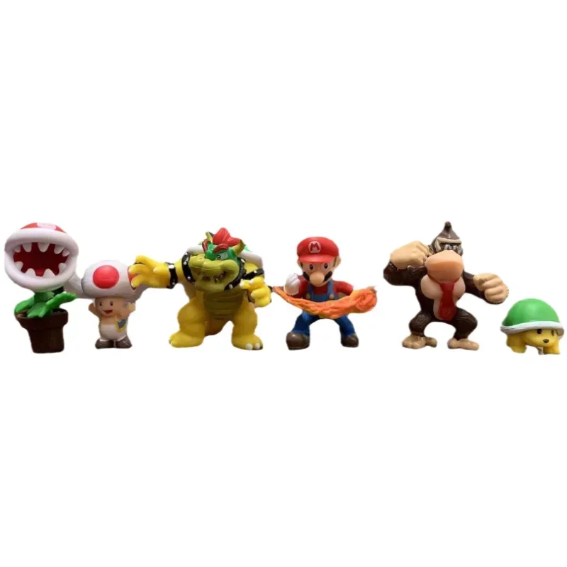 18 unids/set Super Marios Bros PVC figuras de acción de juguete muñecas modelo conjunto Luigi Yoshi Donkey Kong seta para niños regalos de cumpleaños - imagen 5