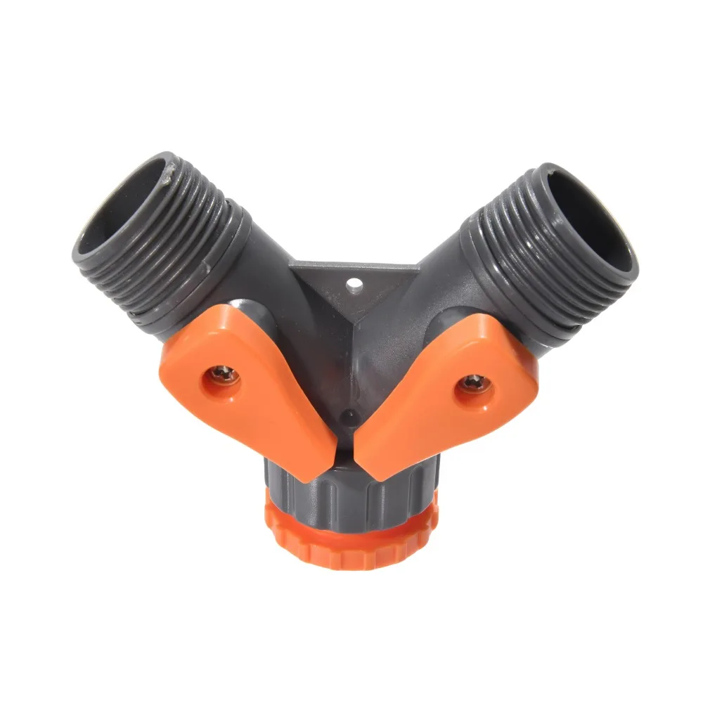Válvula de conmutación de manguera de jardín de 1/2 "y 3/4", divisor recto a través del tipo Y, adaptador de tubo suave de conexión rápida, boquilla de rosca macho hembra - imagen 2