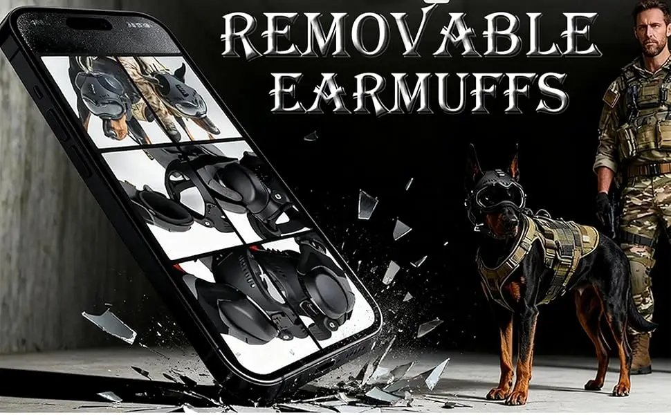 Orejeras desmontables del casco táctico para perros