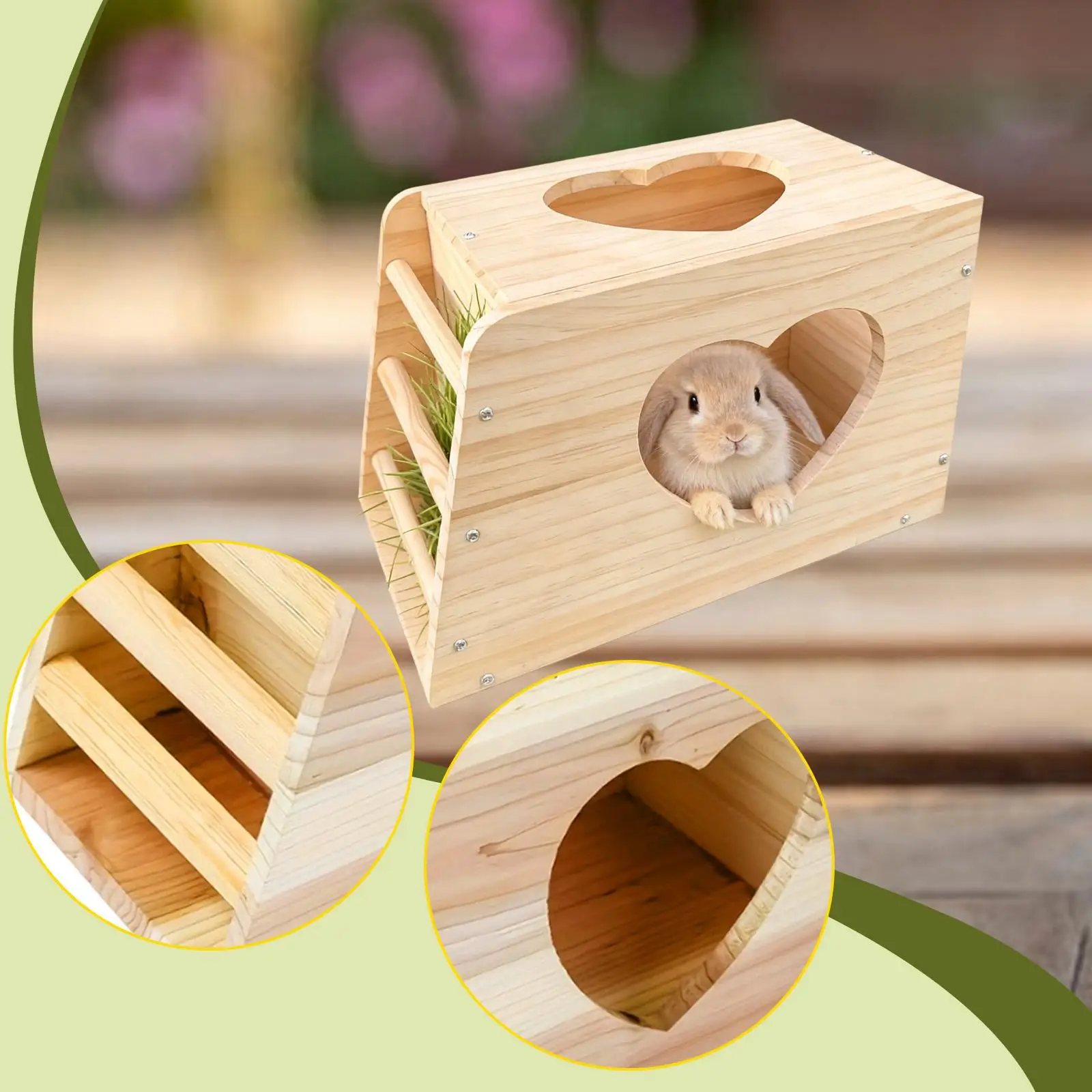 Alimentador de heno con bordes lisos, fácil de instalar, accesorio para administrador de alimentos, estación de alimentación para mascotas, dispensador de estante de césped - imagen 2