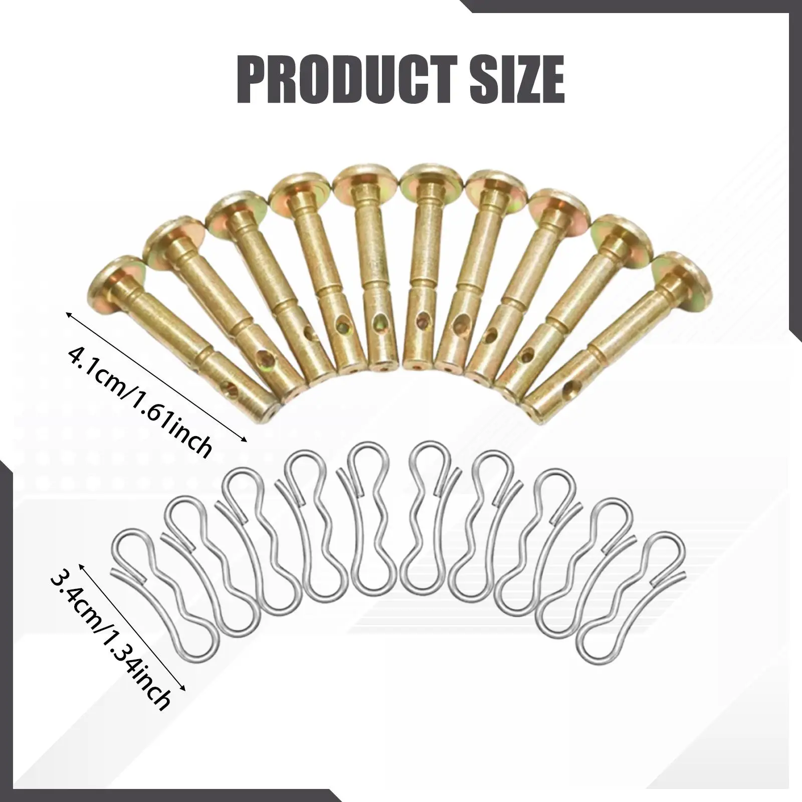 10Pcs Shear Pins and Cotter Pins Practical Portable High Performance Shear Pin Kits Parts Heavy Duty for Replace 714-04040 10Pcs Shear Pins and Cotter Pins Practical Portable High Performance Shear Pin Kits Parts Heavy Duty for Replace 714-04040