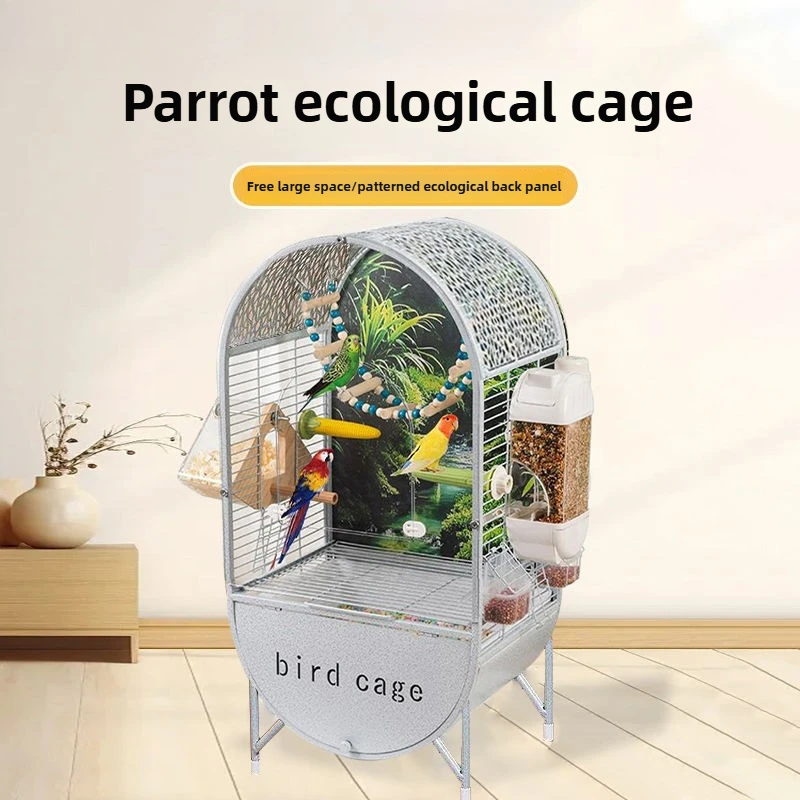 Jaula acrílica de Metal para loros y pájaros grandes, fácil de limpiar, para observación de aves, Villa ecológica, periquito, loro, canario, parque infantil para cría de mascotas