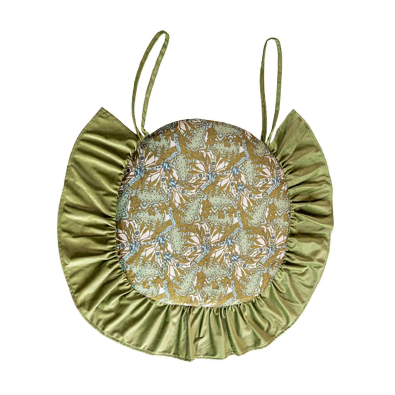 Cojín para silla de comedor 45x45 con volantes y correas - imagen 3