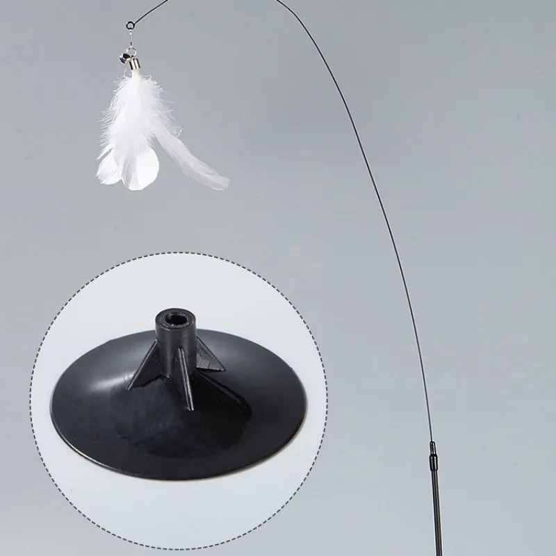 Juguete para gatos, divertidos juguetes interactivos de plumas para gatos, palo de alambre de acero, juguete para gatos con campana, Teaser para mascotas, suministros para mascotas - imagen 3