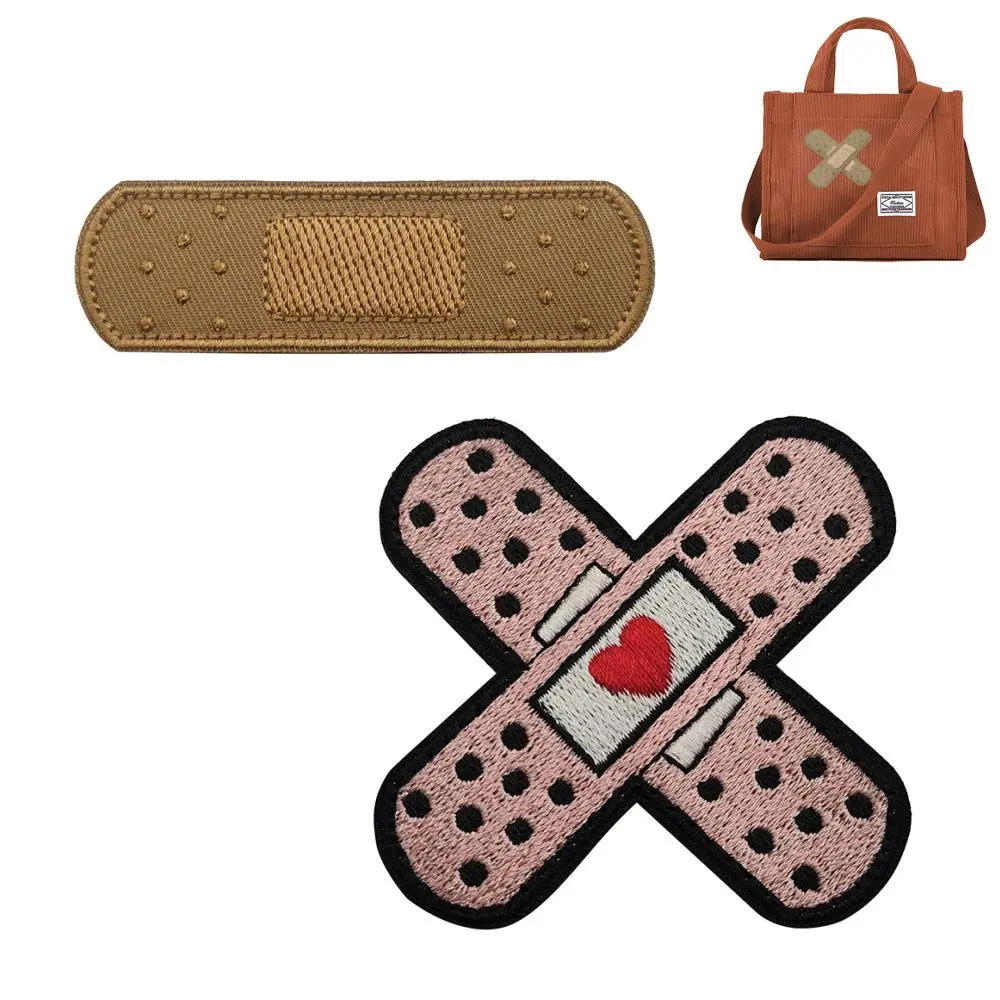 Parche bordado de estilo tirita, insignia para brazalete, pegatina, aplique, adorno, vendaje táctico de dibujos animados, parches decorativos