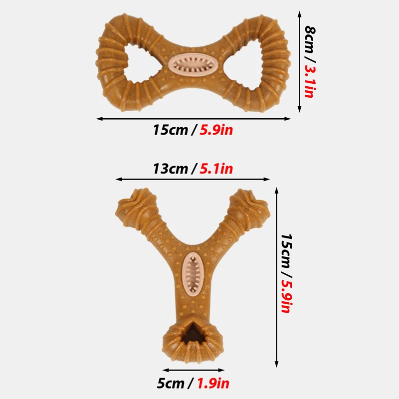 Juguetes para masticar al azar para perros, palo de limpieza de dientes molares, interesante, lindo, forma de hueso, mordedura duradera, cachorro, juguete interactivo, suministros para mascotas, 1pc - imagen 2