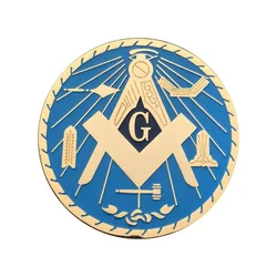 Insignia masónica plateada adhesiva para coche – Emblema decorativo