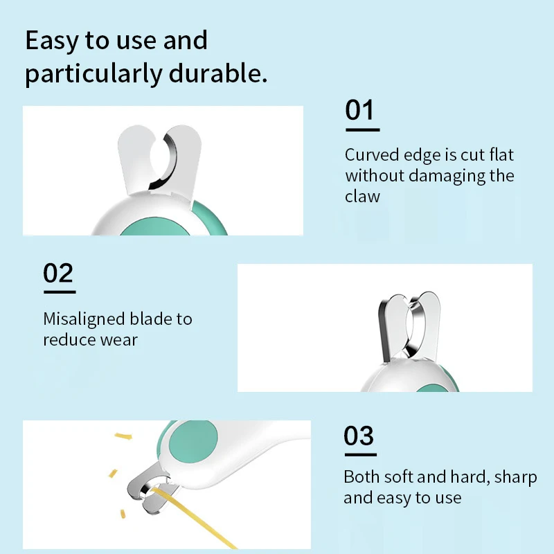 Cortauñas profesional para mascotas con luz LED, cortaúñas para mascotas, tijeras de aseo para perros pequeños, tijeras para gatos, accesorios para perros - imagen 4
