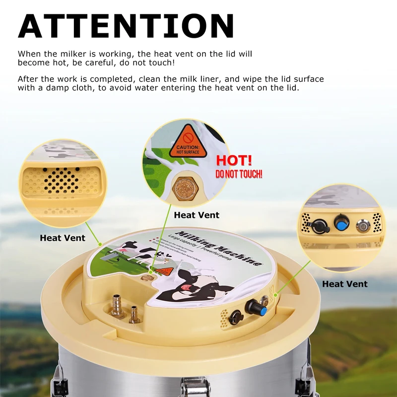 Máquina de ordeño eléctrica integrada de ovejas y vacas de 8L, ordeño automático de acero inoxidable, extractor de leche para el hogar, suministros agrícolas - imagen 5