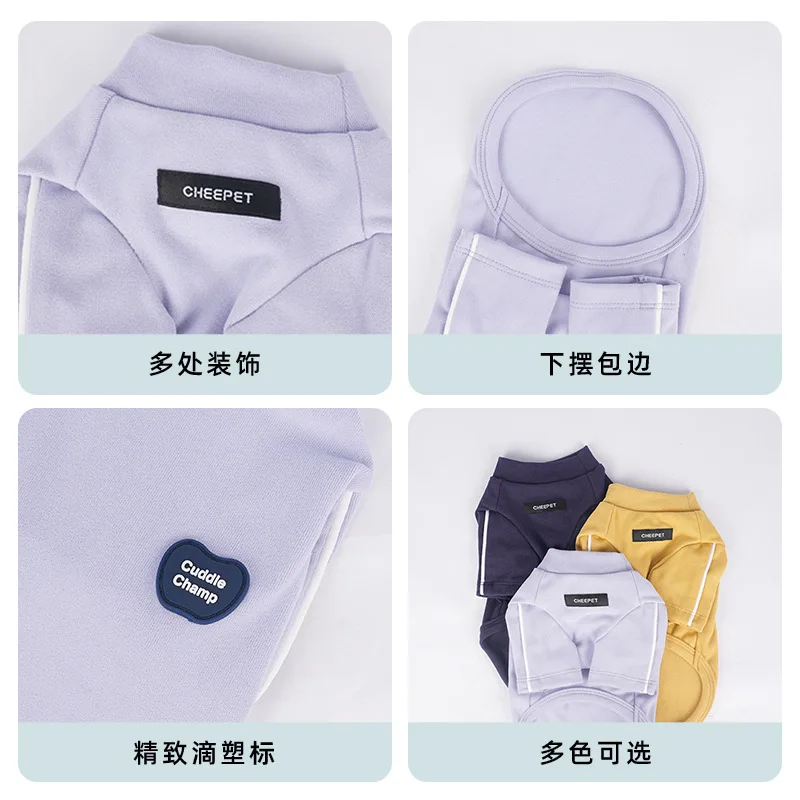 Camisa básica de otoño/invierno para mascotas, camiseta bonita de cuello alto, vestido de dos piernas de peluche para perros pequeños, ropa para perros pequeños, ropa para cachorros - imagen 5