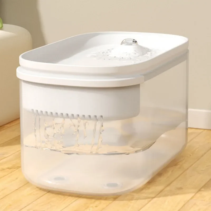 Dispensador de agua de ciclo automático para gatos, fuente de agua silenciosa eléctrica de plástico para interiores, tazón para el hogar, comederos para cachorros y gatitos - imagen 5