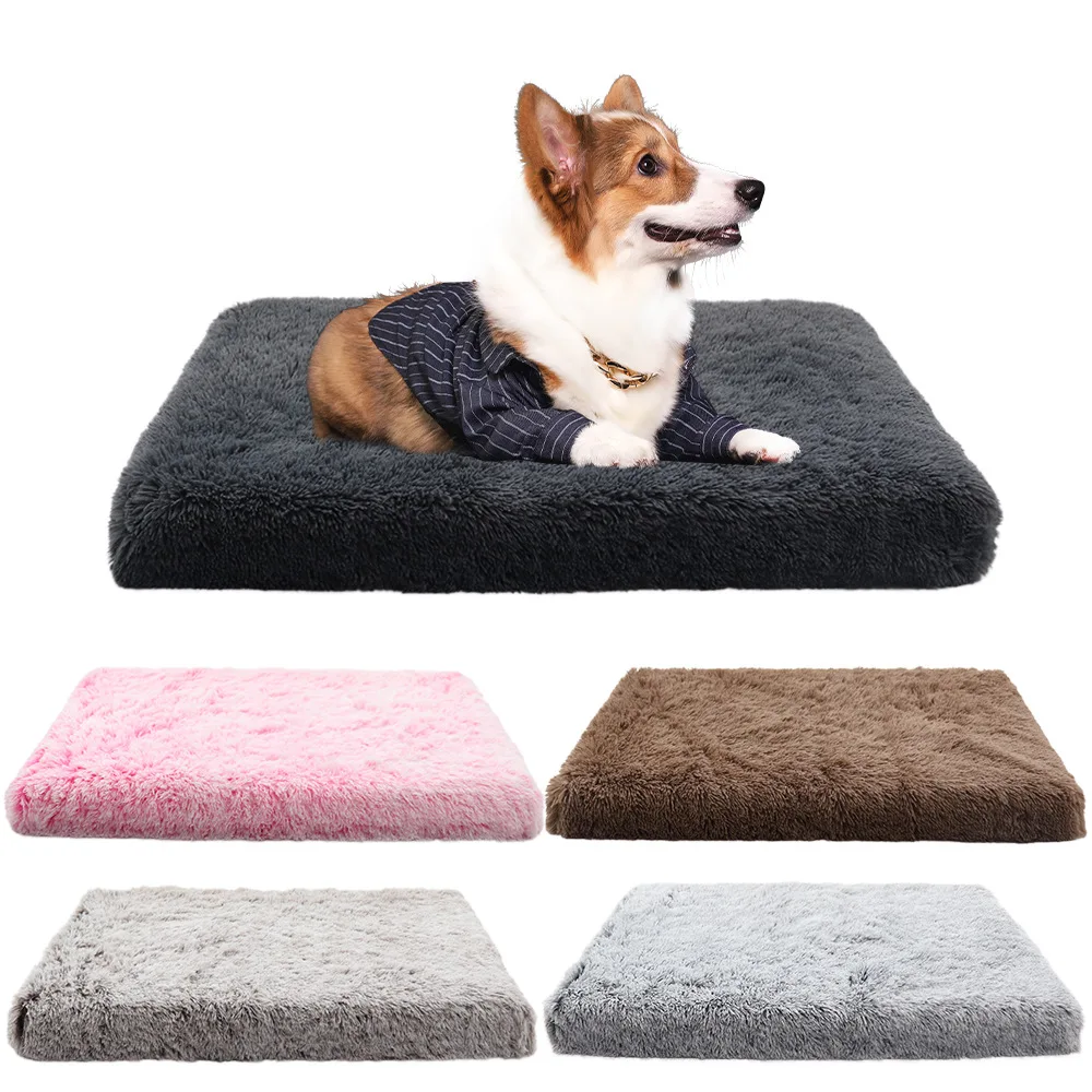 OUZEY-cama cuadrada de felpa para perros, cojín suave y cálido para perros pequeños, medianos y grandes, cómoda casa para dormir para perros y gatos, otoño e invierno - imagen 5