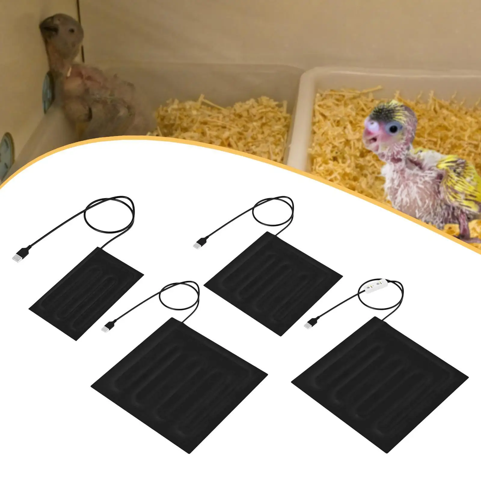 Reptile Heating Pad,Multipurpose Heater USB Warming Cushion Terrarium Heating Mat,Tank Heat Pad for Hermit Crab Bird Gecko Snake