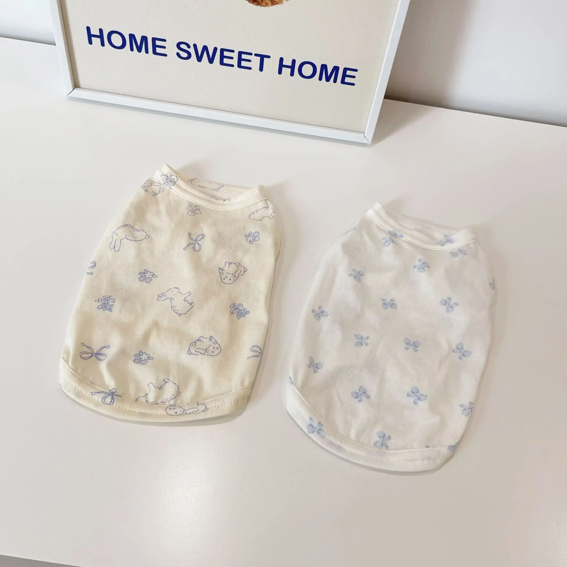 Ropa para mascotas, ropa para perros y gatos, ropa para padres e hijos, ropa de dormir fina de algodón para el hogar, chaleco de oso de peluche, chaleco refrescante para perros - imagen 3