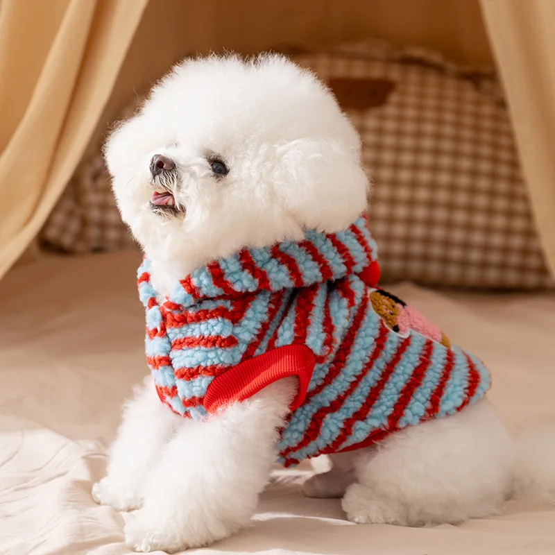 Abrigo invierno a rayas para perros pequeños - Ideal para Chihuahua y Caniche - imagen 3