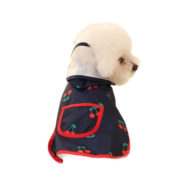 Chubasquero de primavera para mascotas, ropa impermeable para perros, capa de cereza bonita de tamaño pequeño y mediano, abrigo protector solar a prueba de viento para gatos - imagen 5