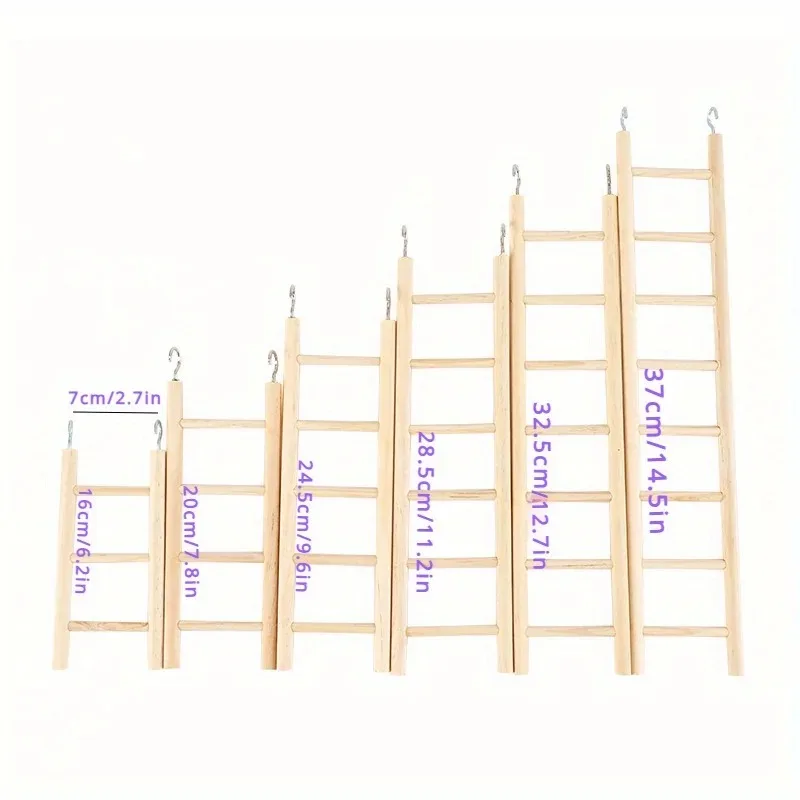 Escalera escaladora de madera maciza para hámsteres, pájaros y loros - imagen 3