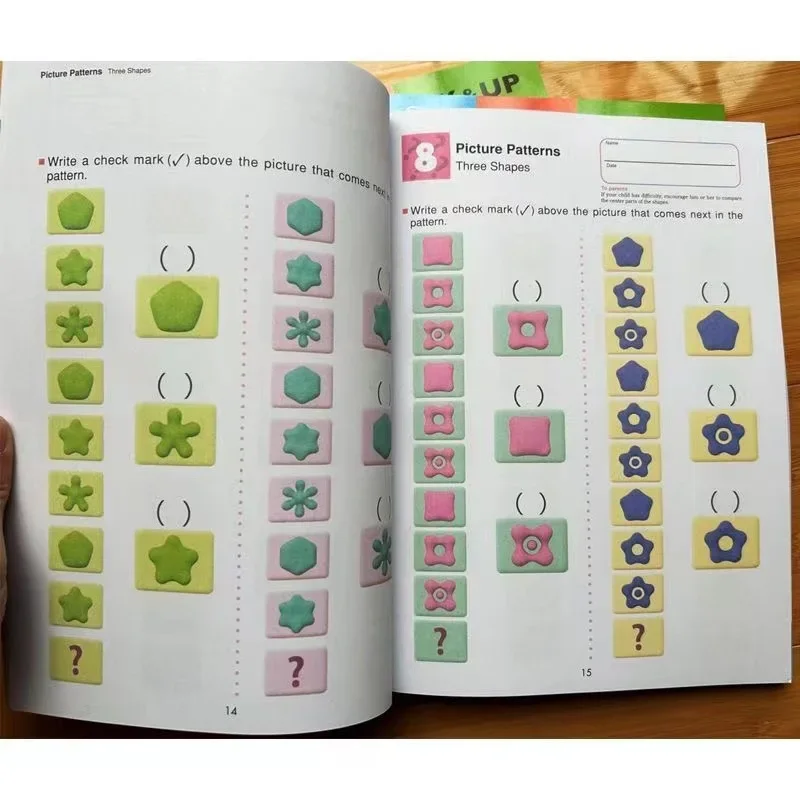 Libros de trabajo de habilidades de pensamiento Kumon para niños, 4 libros, ejercicios K & UP en inglés, educación preescolar, lógica, creatividad misma y diferente - imagen 5