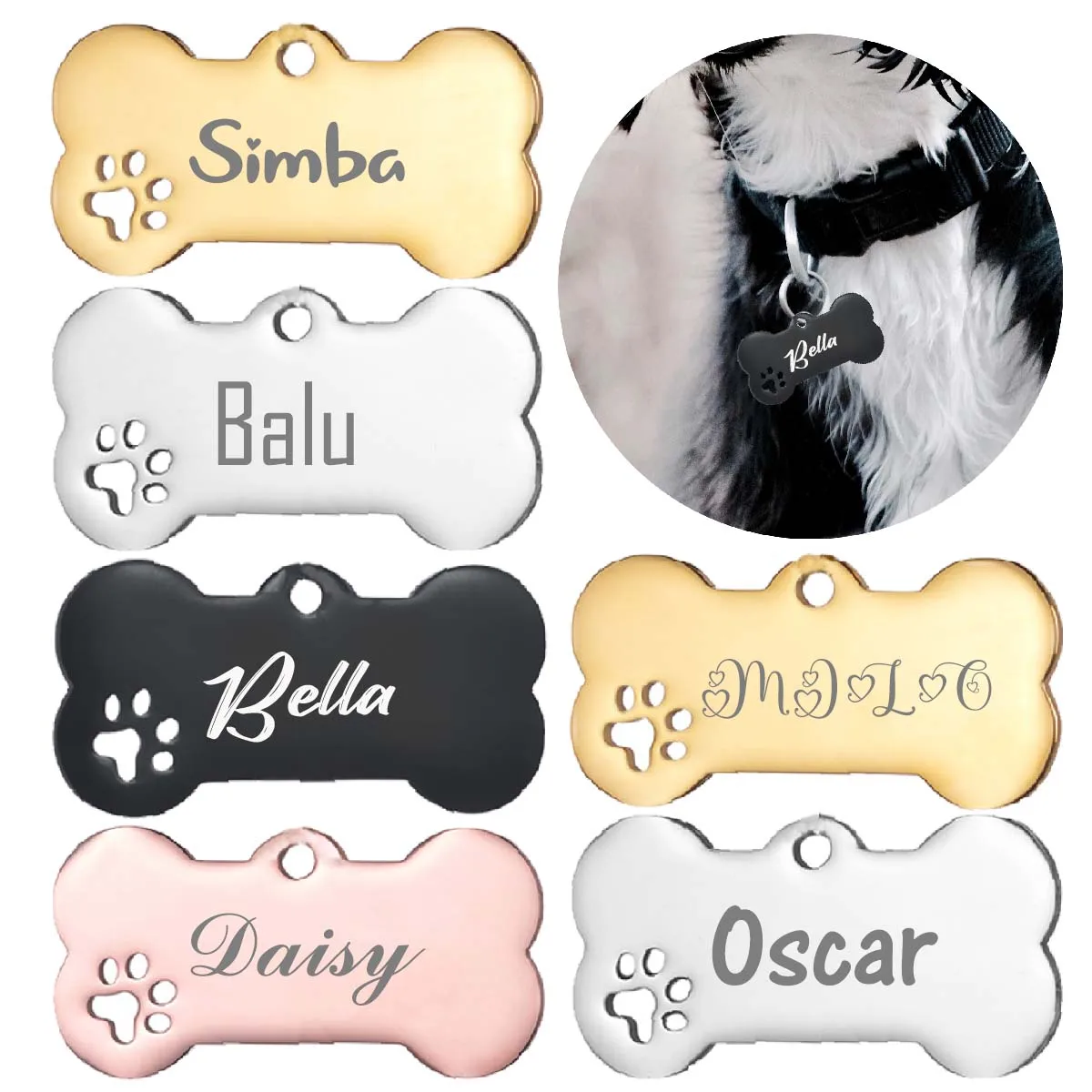 Etiquetas personalizadas para perros y gatos con grabado en placa - imagen 5