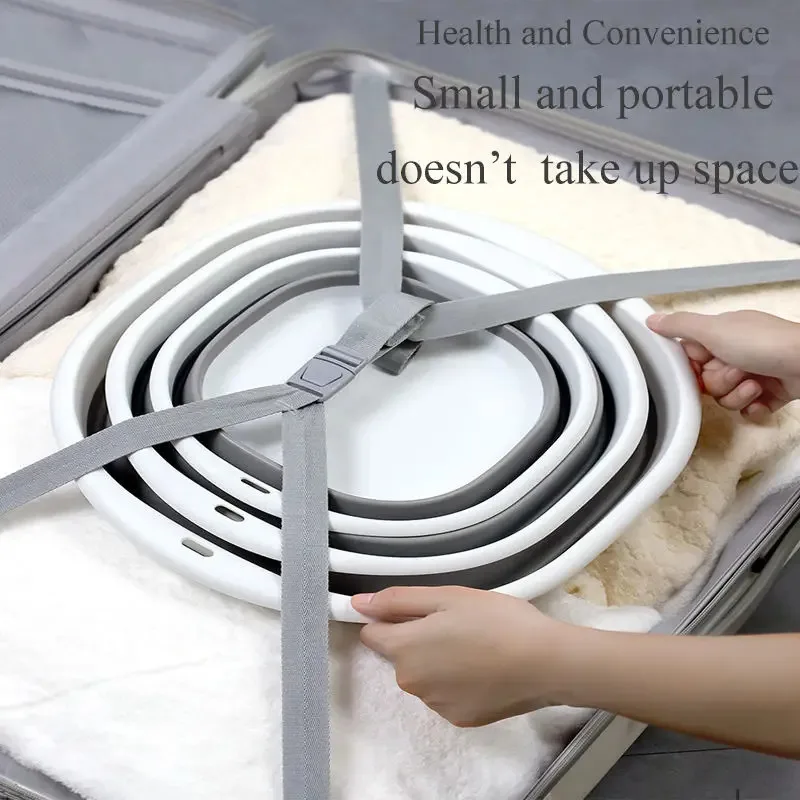 Lavabo plegable portátil para mascotas, lavabo de compresión grande para perros y gatos, viaje, baño, limpieza de patas, alimentación, suministros para el hogar para mascotas - imagen 5