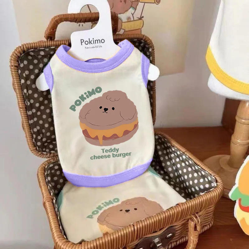 Chaleco contrastante de primavera para mascotas, ropa para perros de peluche Schnauzer, chaleco refrescante superior transpirable fino de primavera para perros - imagen 4