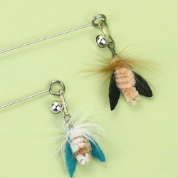 Juguete interactivo con pluma para gatos – Cabezal insecto