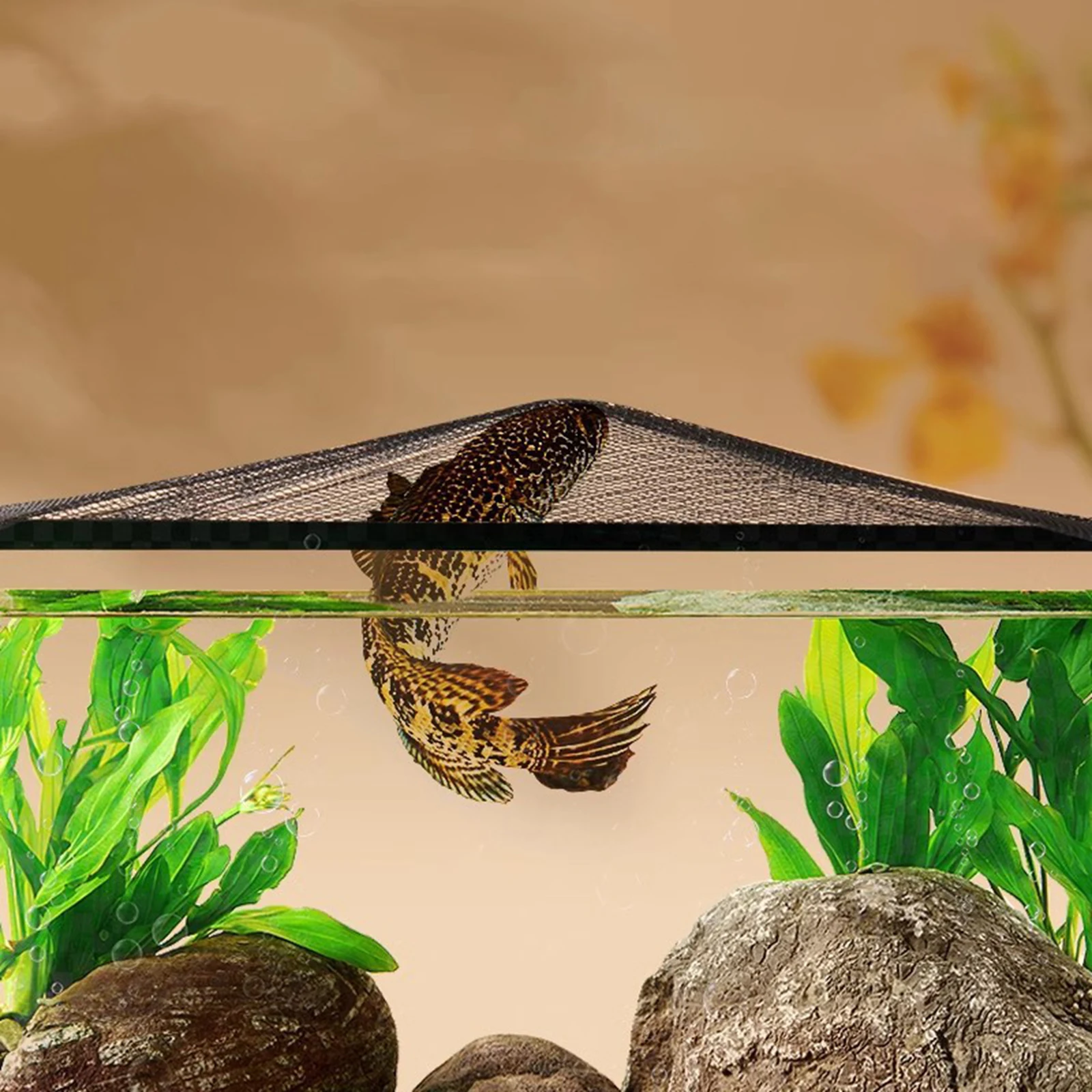 Cubierta de tapa de tanque de peces magnético, antisalto, pantalla de Acuario, red, tablero divisor de Acuario, red protectora de tanque de peces DIY - imagen 4