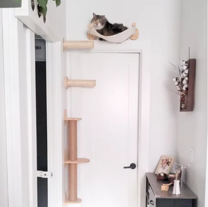 Rascador de pared para gatos con escalones, cama, casa y torre - imagen 2