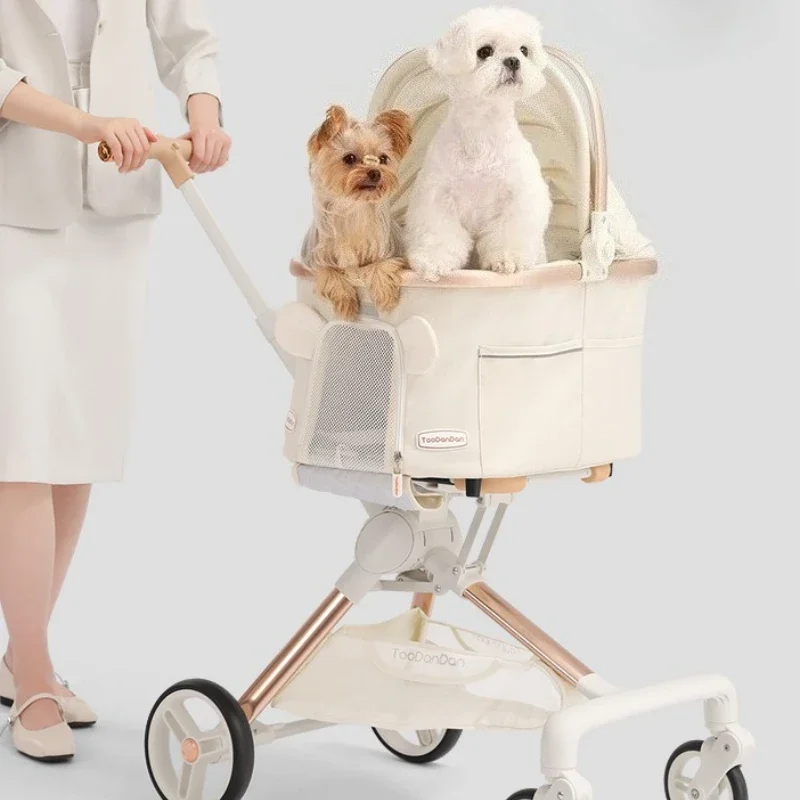 Cochecitos para mascotas de paisaje alto, carrito para perros Separable reversible horizontal y verticalmente, productos para mascotas, suministros para perros - imagen 5