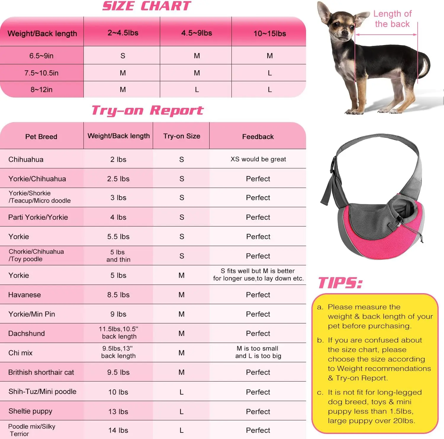 Transportín portátil para mascotas, portabebés para cachorros y perros, malla transpirable, bolsa de viaje segura, portabebés para perros pequeños, gatos, Chihuahua Yorkie - imagen 2