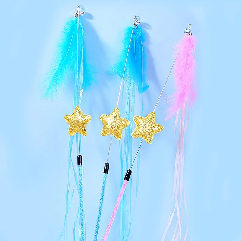 Juguetes para gatos, borla de plumas, rompecabezas para gatos, juguetes interactivos de alambre de acero, palos para gatitos, juguete para gatos resistente a mordeduras con campana, productos para mascotas - imagen 4