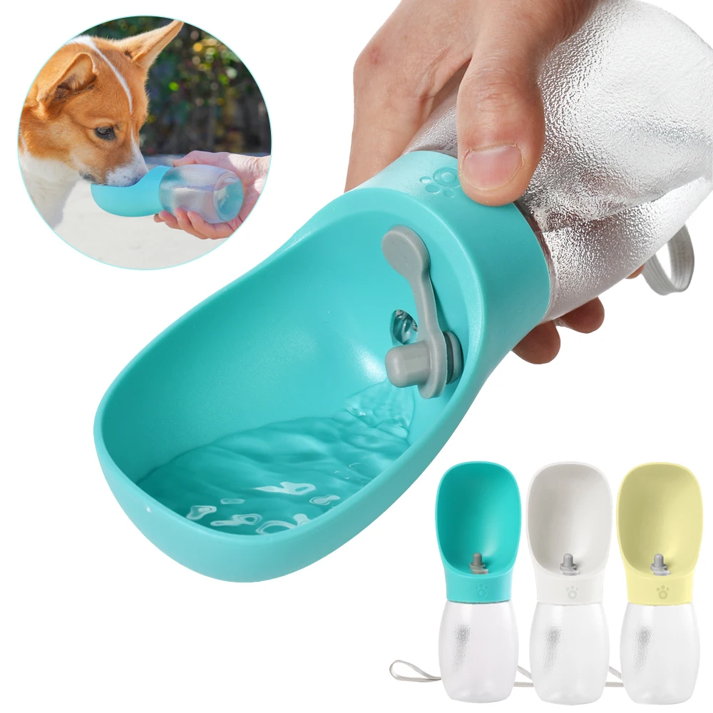 Botella de agua portátil para perros de 300ML, cuenco para beber para mascotas para perros pequeños y medianos, suministros dispensadores de agua para cachorros a prueba de fugas al aire libre