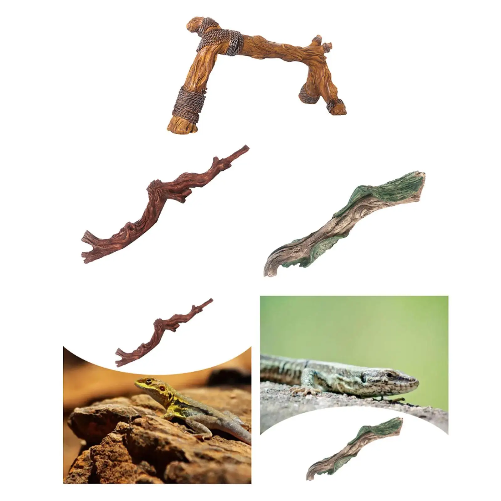 Reptile Climbing Branch Habitat Decoration for Snake Lizard Leopard Gecko